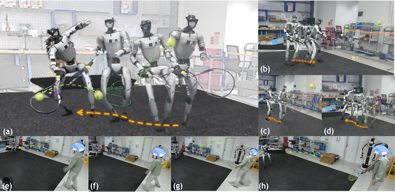 ATHLETE humanoid robot performing tennis strokes in the lab